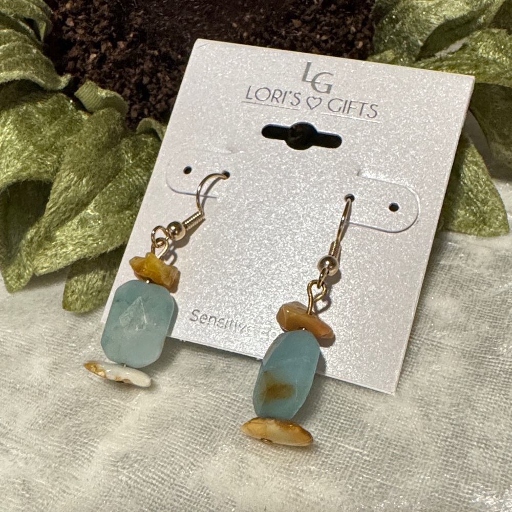 Blue and Gold Earrings